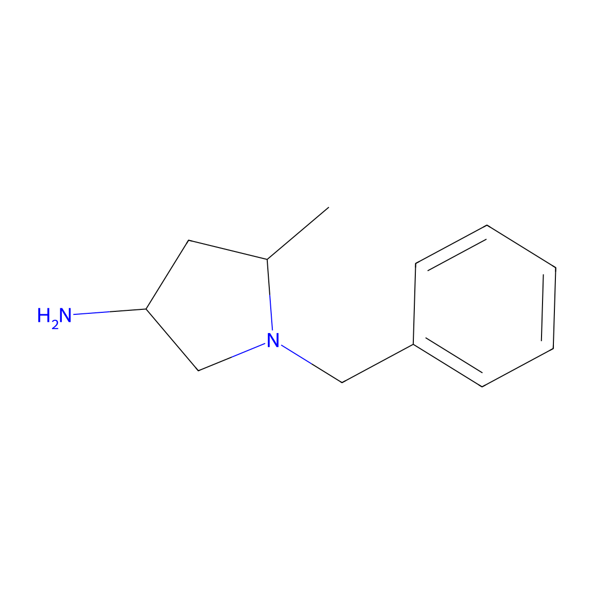 1-Benzyl-5-methylpyrrolidin-3-amine molecular structure, CAS 74880-19-6