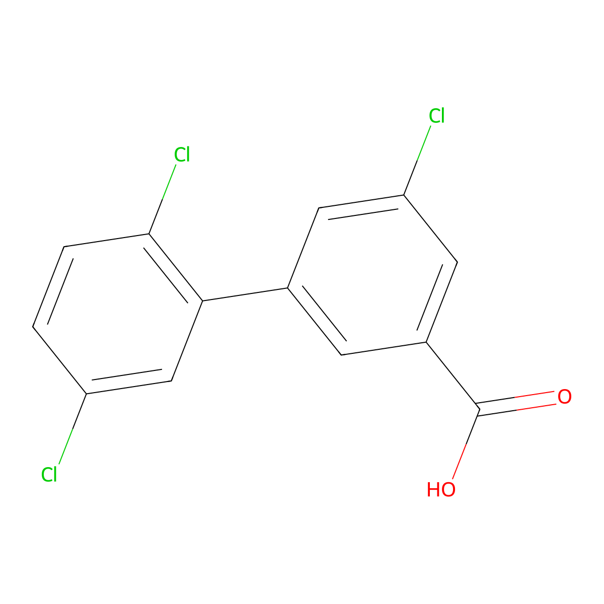 5-Chloro-3-(2,5-dichlorophenyl)benzoic acid molecular structure, CAS 748801-92-5