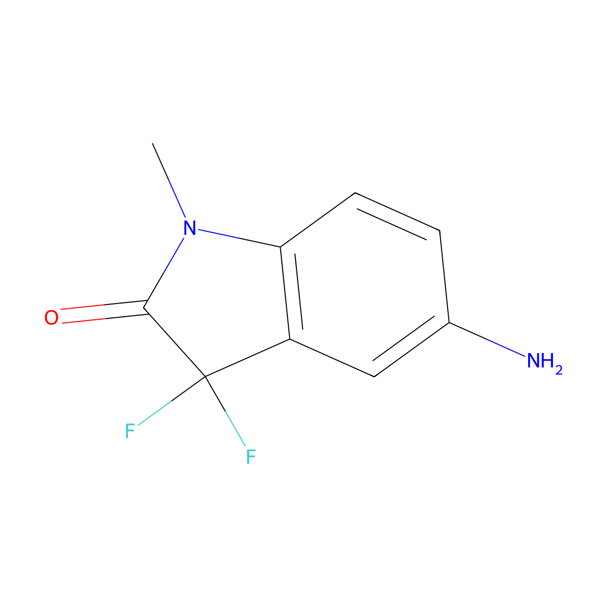 5-Amino-3,3-difluoro-1-methyl-1,3-dihydro-2h-indol-2-one molecular structure, CAS 748808-04-0