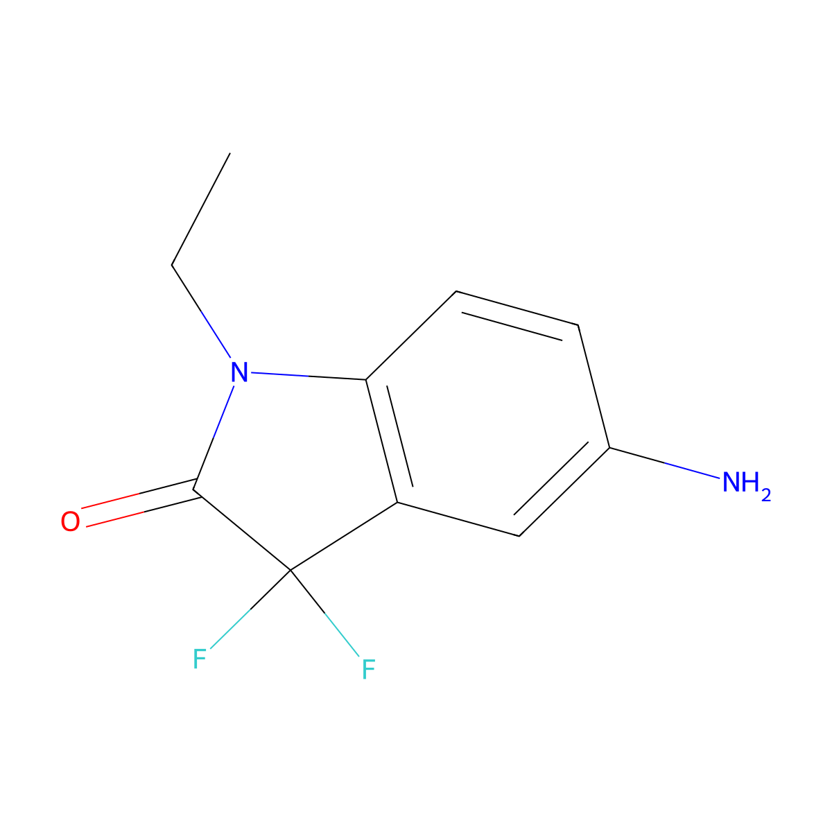 5-Amino-1-ethyl-3,3-difluoroindolin-2-one molecular structure, CAS 748808-09-5