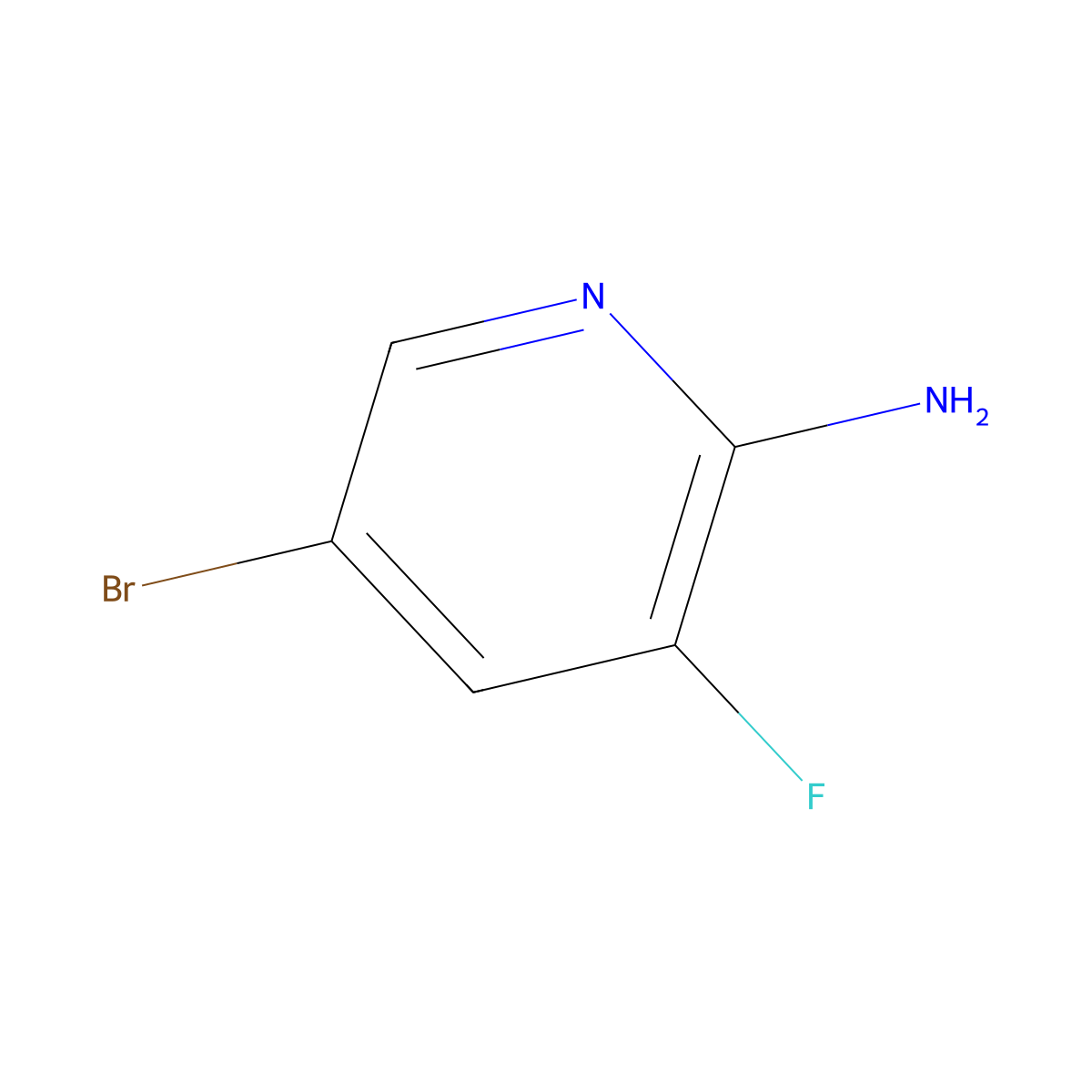 2-Amino-5-bromo-3-fluoropyridine molecular structure, CAS 748812-37-5