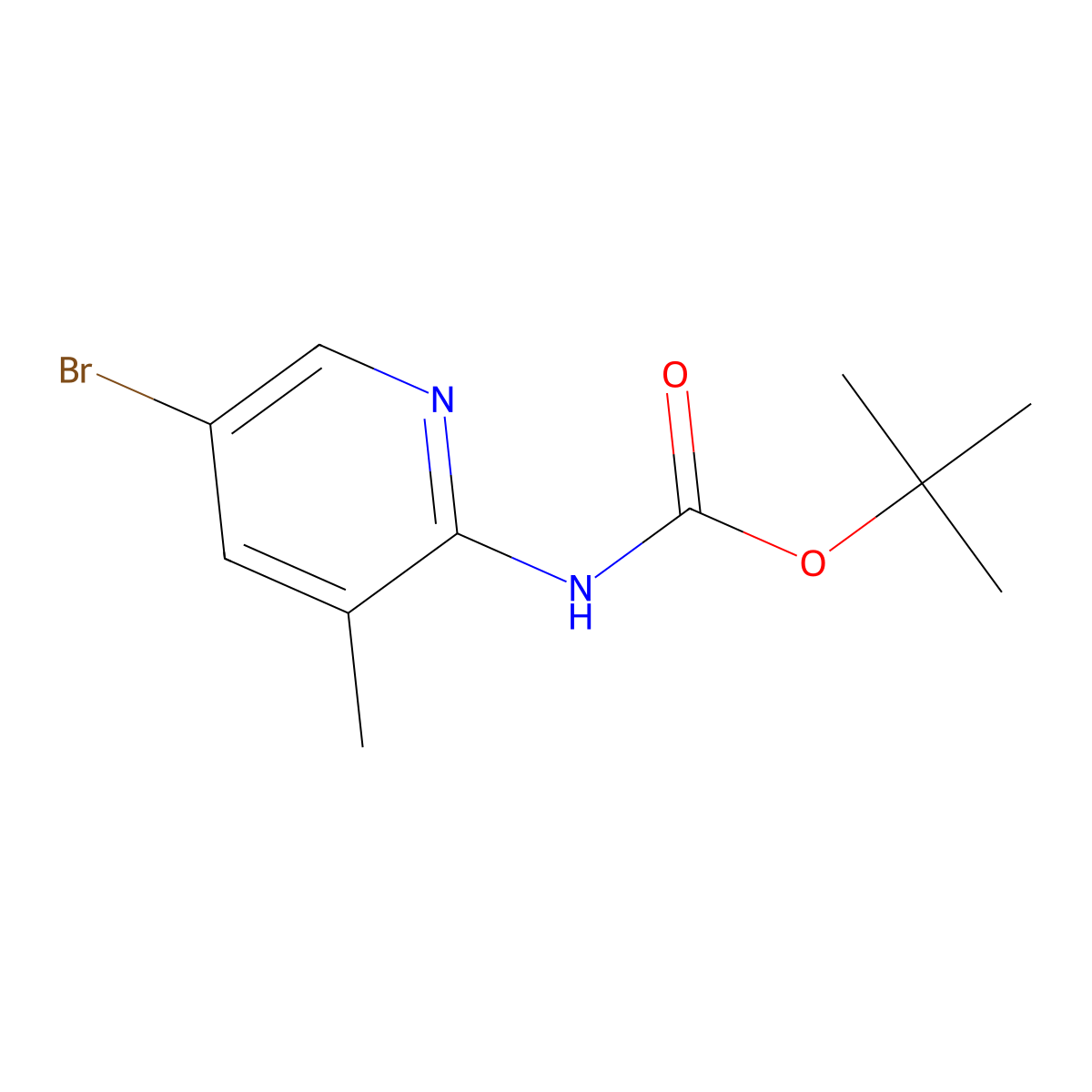 tert-Butyl (5-bromo-3-methylpyridin-2-yl)carbamate molecular structure, CAS 748812-61-5