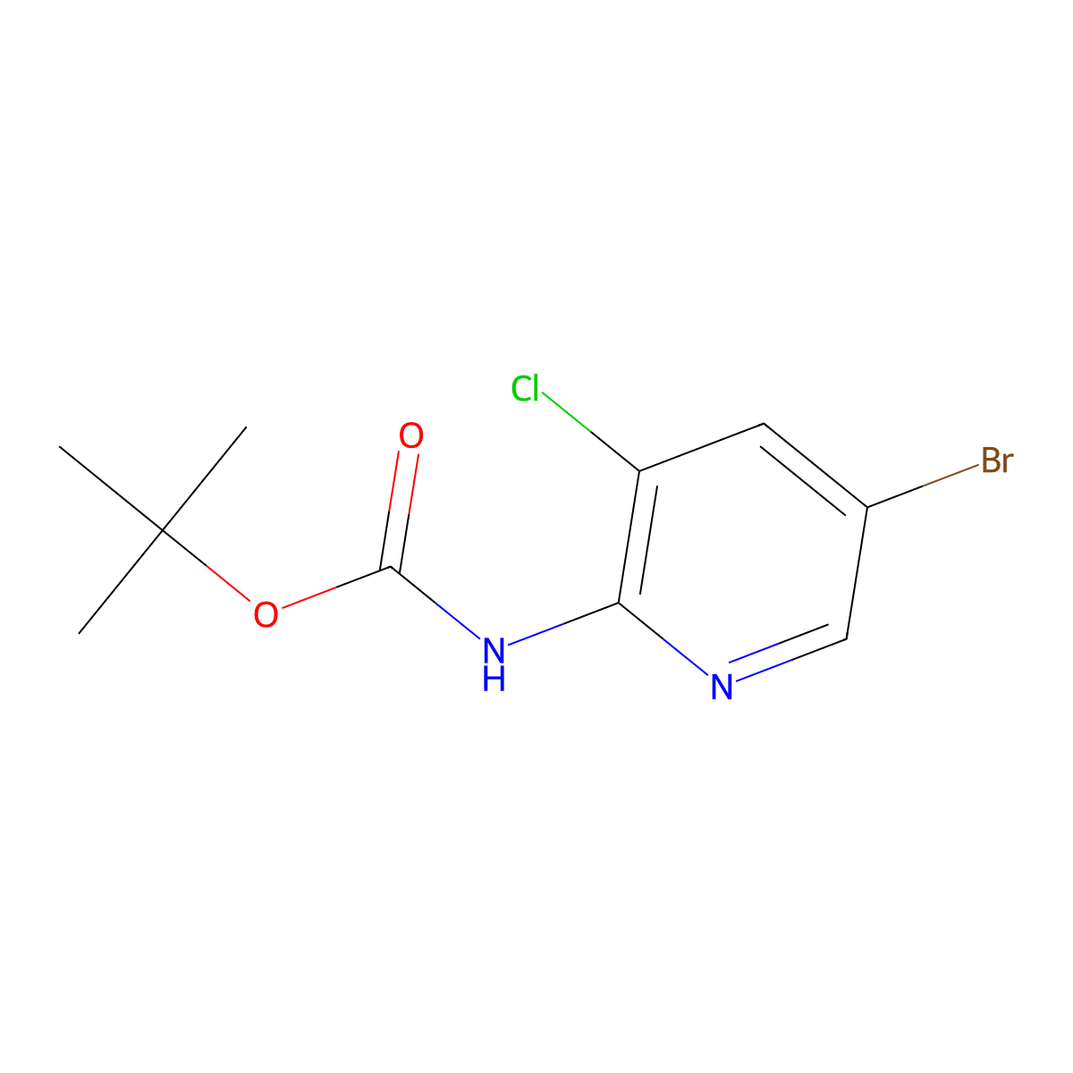 Tert-butyl N-(5-bromo-3-chloropyridin-2-YL)carbamate molecular structure, CAS 748812-75-1