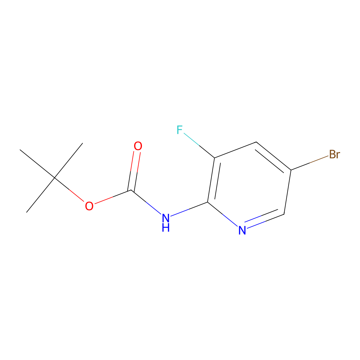 Tert-butyl 5-bromo-3-fluoropyridin-2-ylcarbamate molecular structure, CAS 748812-76-2
