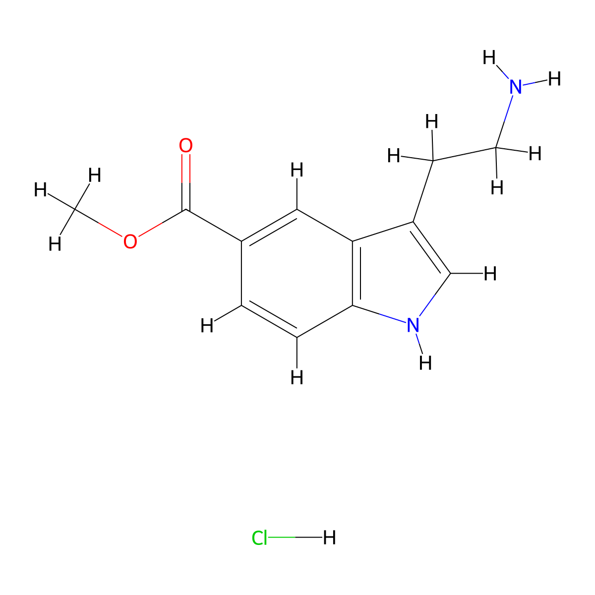 5-Carbomethoxytryptamine hydrochloride molecular structure, CAS 74884-81-4
