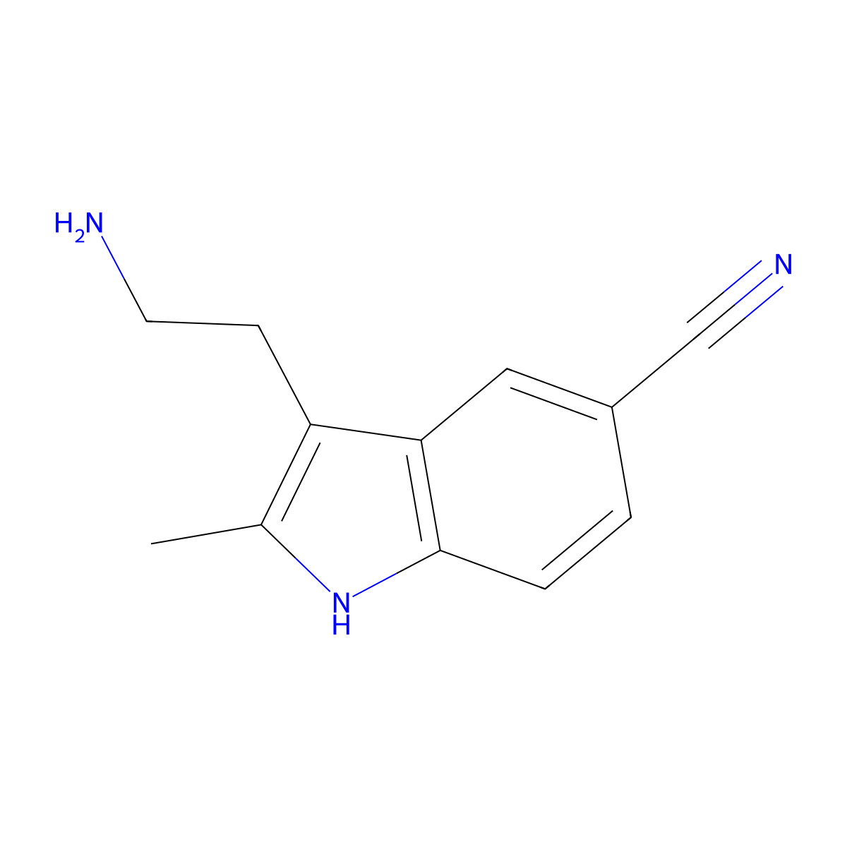 3-(2-aminoethyl)-2-methyl-1H-indole-5-carbonitrile molecular structure, CAS 74885-64-6