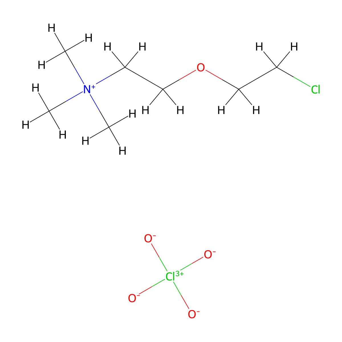 Ammonium, (2-(2-chloroethoxy)ethyl)trimethyl-, perchlorate molecular structure, CAS 74886-56-9