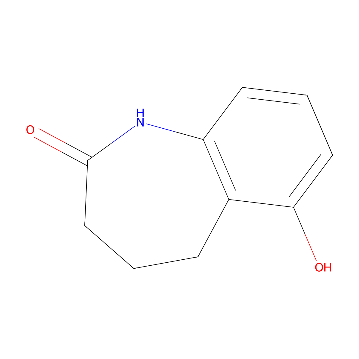 6-Hydroxy-1,3,4,5-tetrahydro-2H-1-benzazepin-2-one molecular structure, CAS 74887-79-9