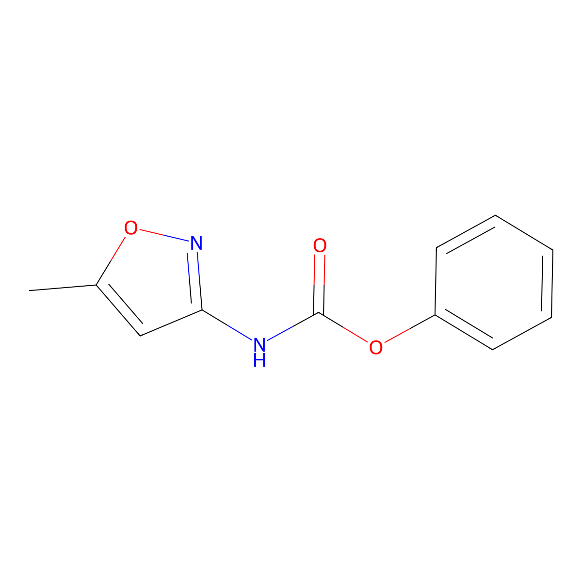 Phenyl 5-methylisoxazol-3-ylcarbamate molecular structure, CAS 74889-21-7