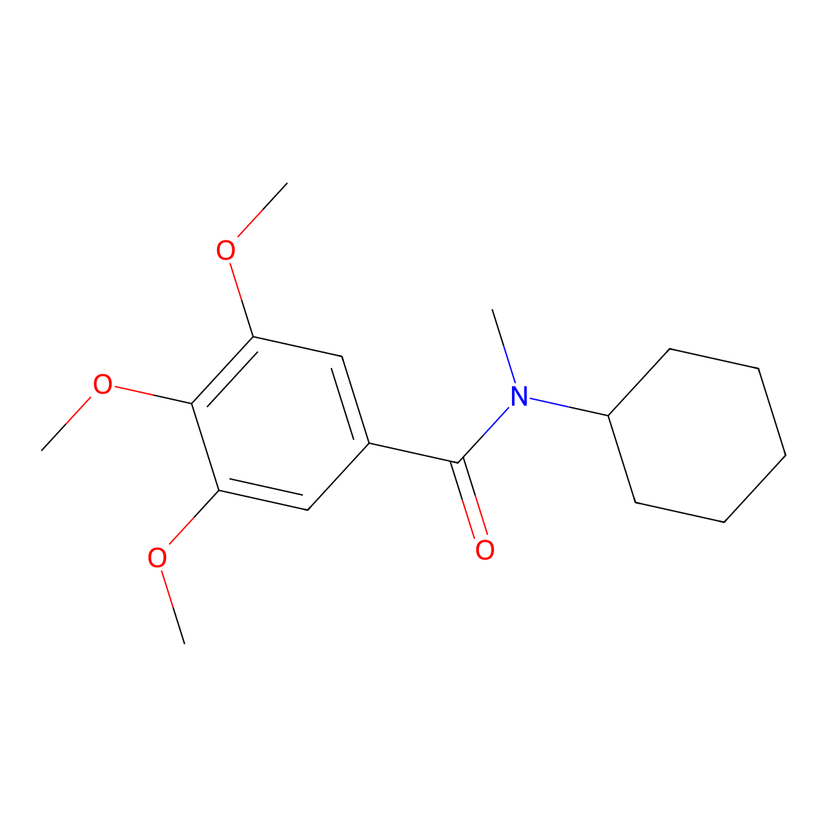 N-cyclohexyl-3,4,5-trimethoxy-N-methylbenzamide molecular structure, CAS 74889-46-6