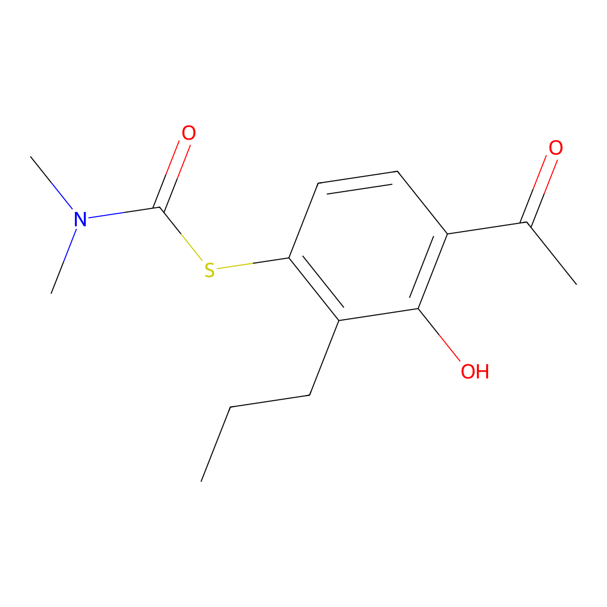 S-(4-Acetyl-3-hydroxy-2-propylphenyl) dimethylcarbamothioate molecular structure, CAS 74891-63-7