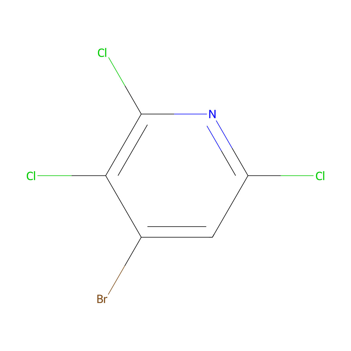 4-Bromo-2,3,6-trichloropyridine molecular structure, CAS 74894-06-7