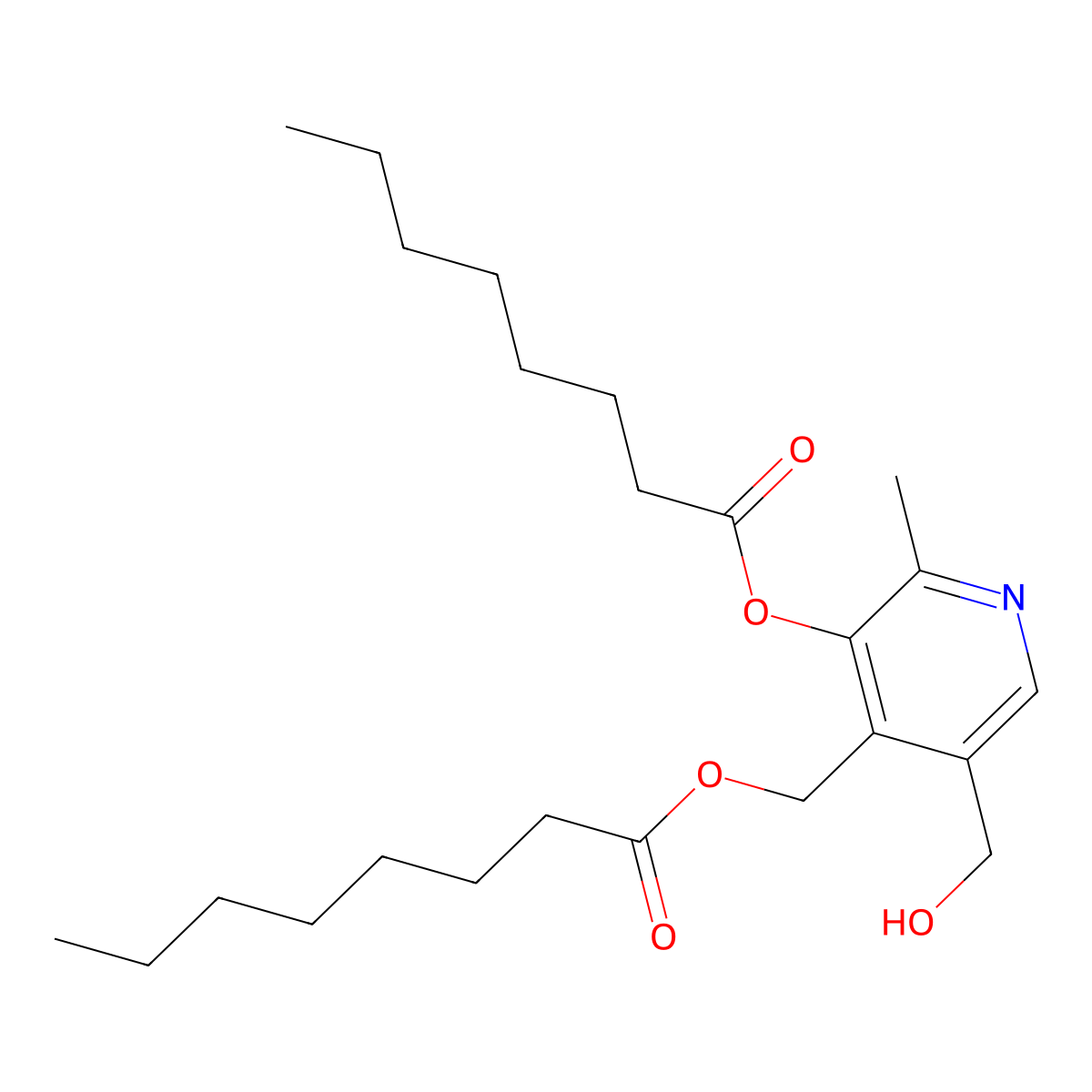 Pyridoxine 4,5-dicaprylate molecular structure, CAS 749-99-5