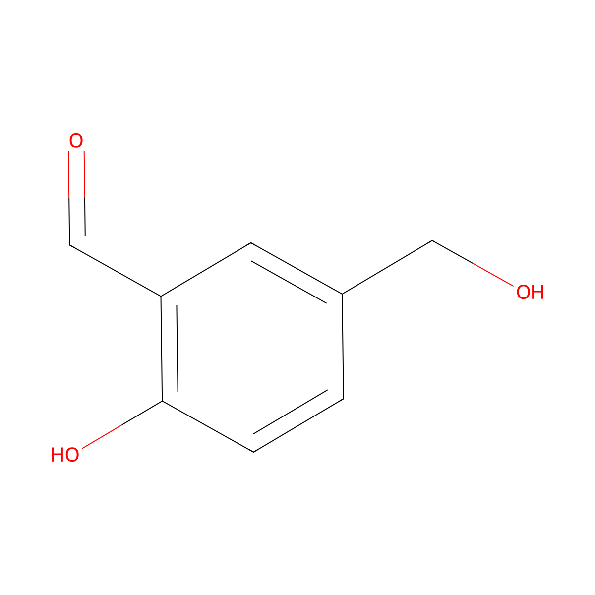 2-Hydroxy-5-(hydroxymethyl)benzaldehyde molecular structure, CAS 74901-08-9