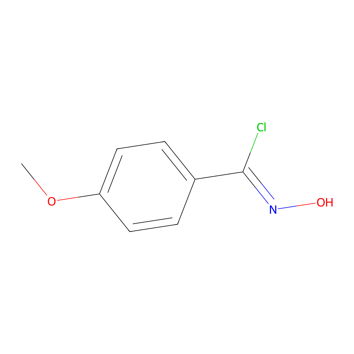 N-Hydroxy-4-methoxybenzimidoyl chloride molecular structure, CAS 74903-79-0