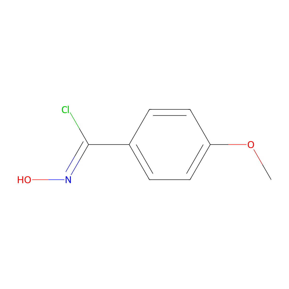 N-Hydroxy-4-methoxybenzimidoyl chloride molecular structure, CAS 74903-79-0