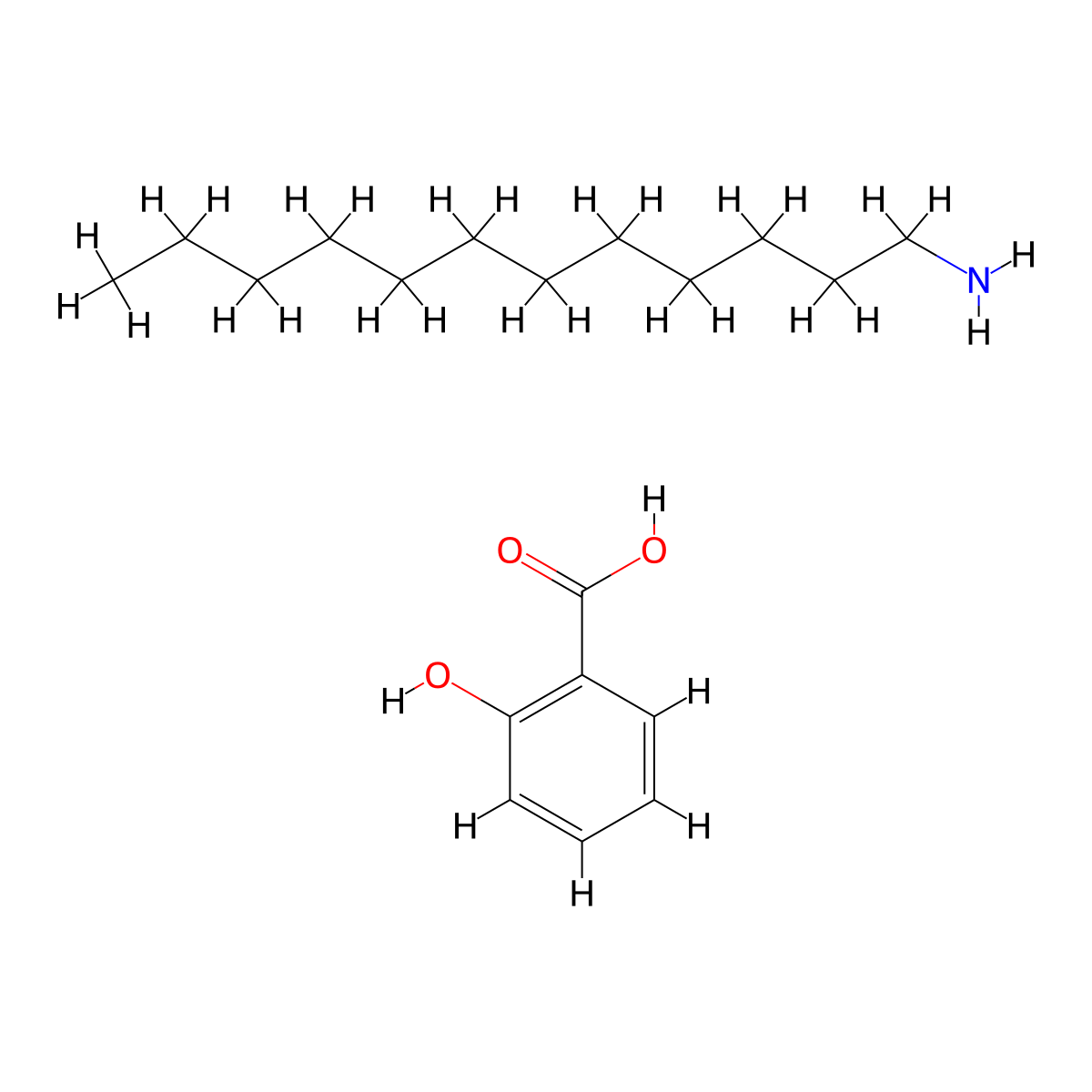 Dodecylamine salicylate molecular structure, CAS 7491-21-6
