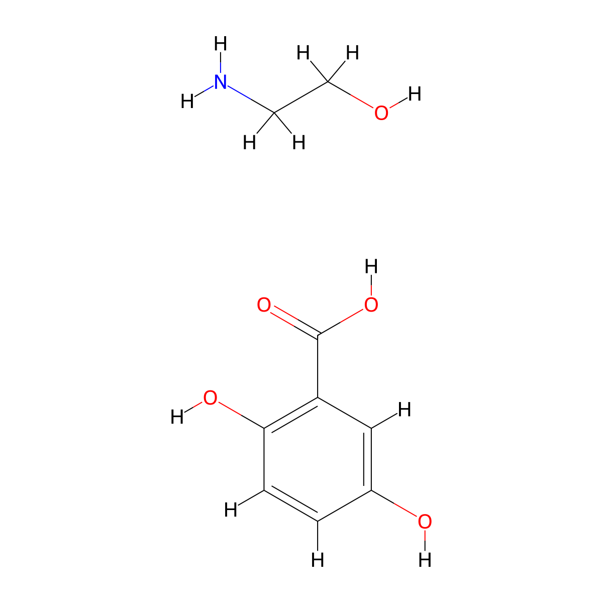 Gentisic acid ethanolamine molecular structure, CAS 7491-35-2