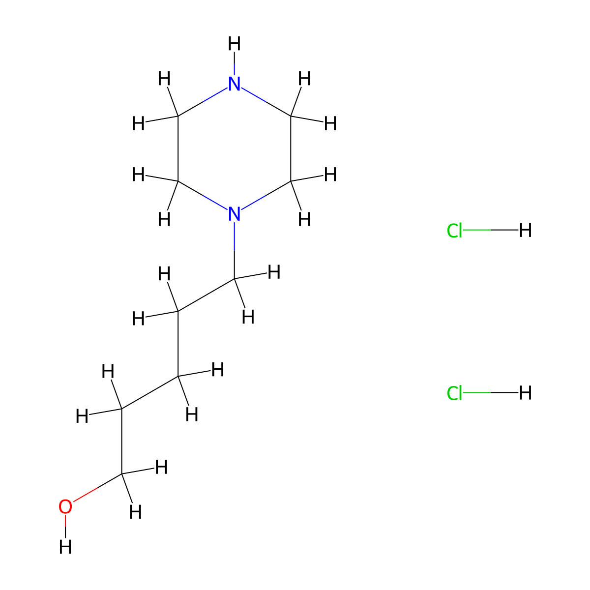 5-(Piperazin-1-yl)pentan-1-ol dihydrochloride molecular structure, CAS 7491-91-0