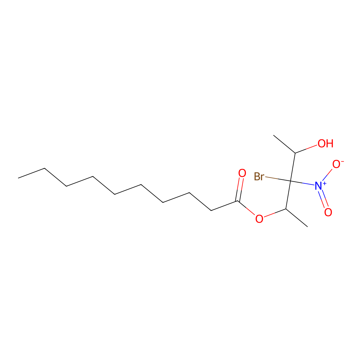Pentitol, 3-C-bromo-1,3,5-trideoxy-3-nitro-, 2-decanoate molecular structure, CAS 74912-42-8