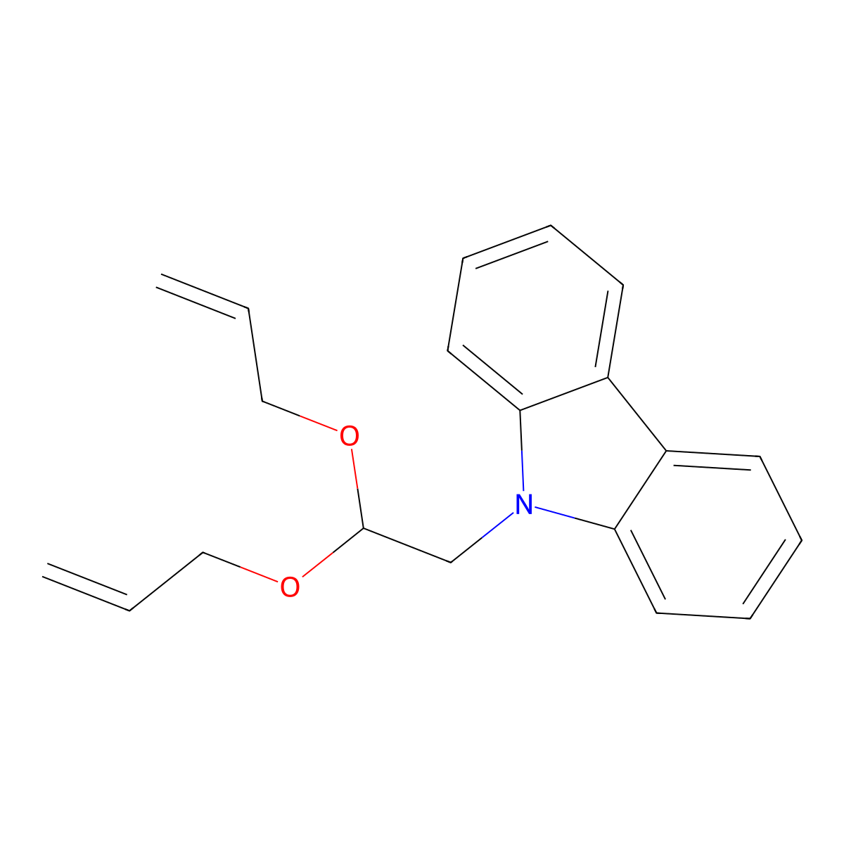 9-[2,2-Bis(prop-2-enoxy)ethyl]carbazole molecular structure, CAS 74914-79-7