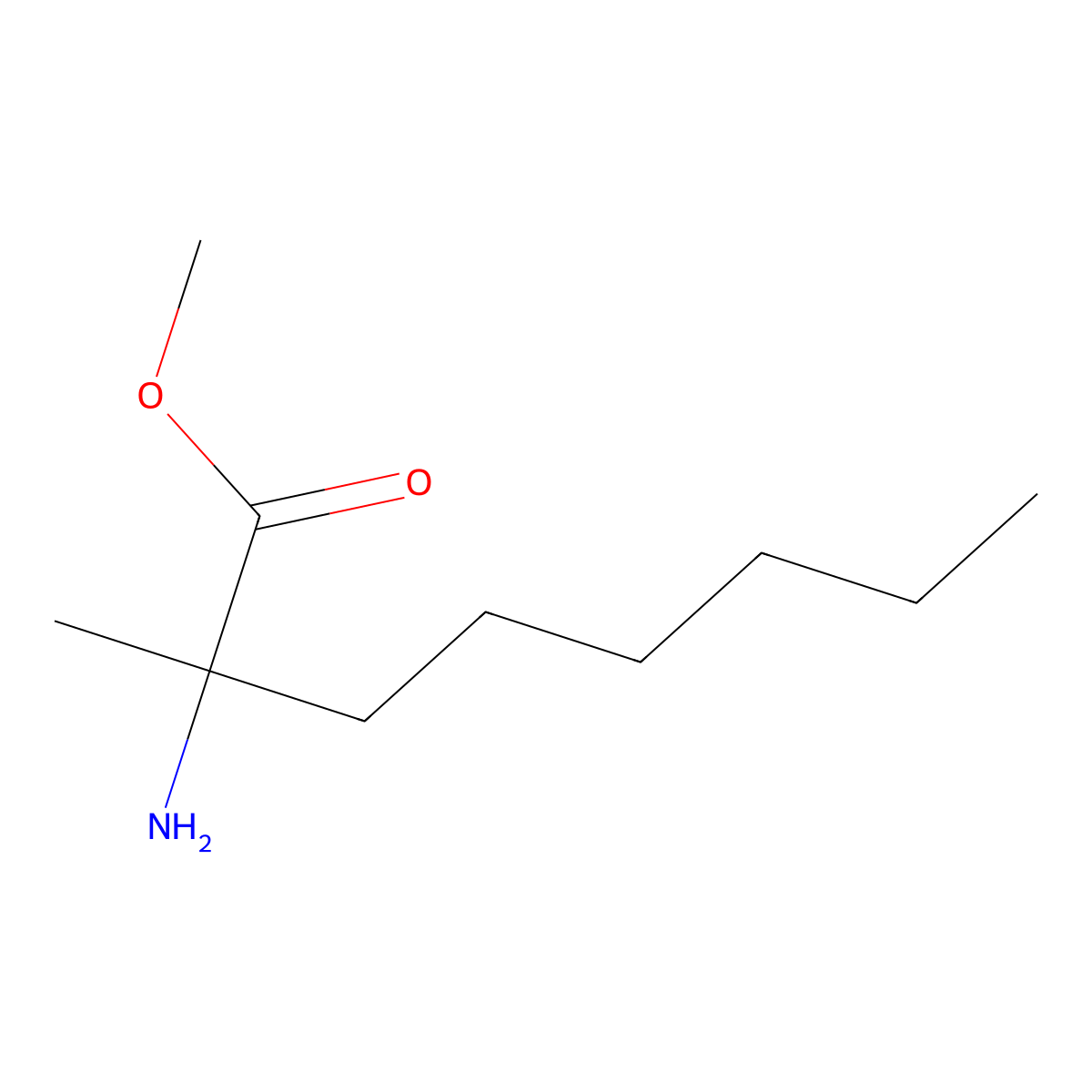 Methyl 2-amino-2-methyloctanoate molecular structure, CAS 749144-18-1