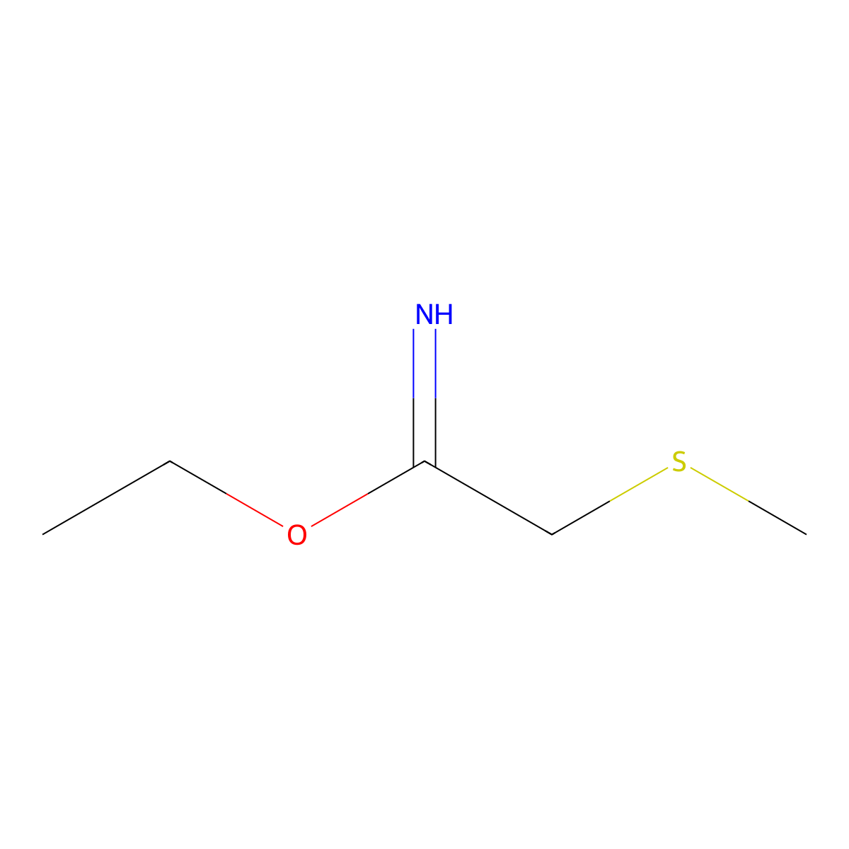 Ethyl 2-(methylsulfanyl)ethanimidate molecular structure, CAS 749147-66-8