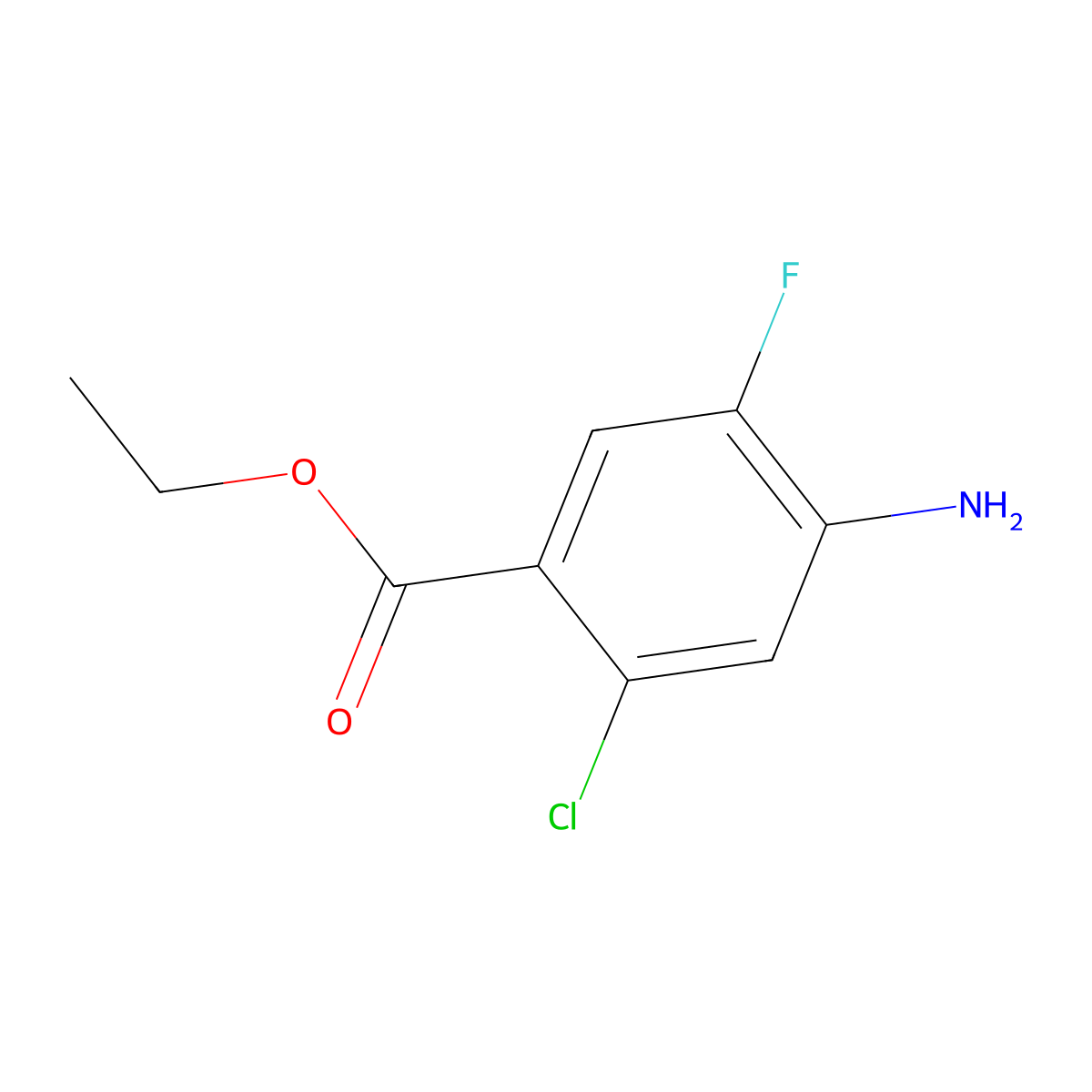 Ethyl 4-amino-2-chloro-5-fluorobenzoate molecular structure, CAS 749168-21-6