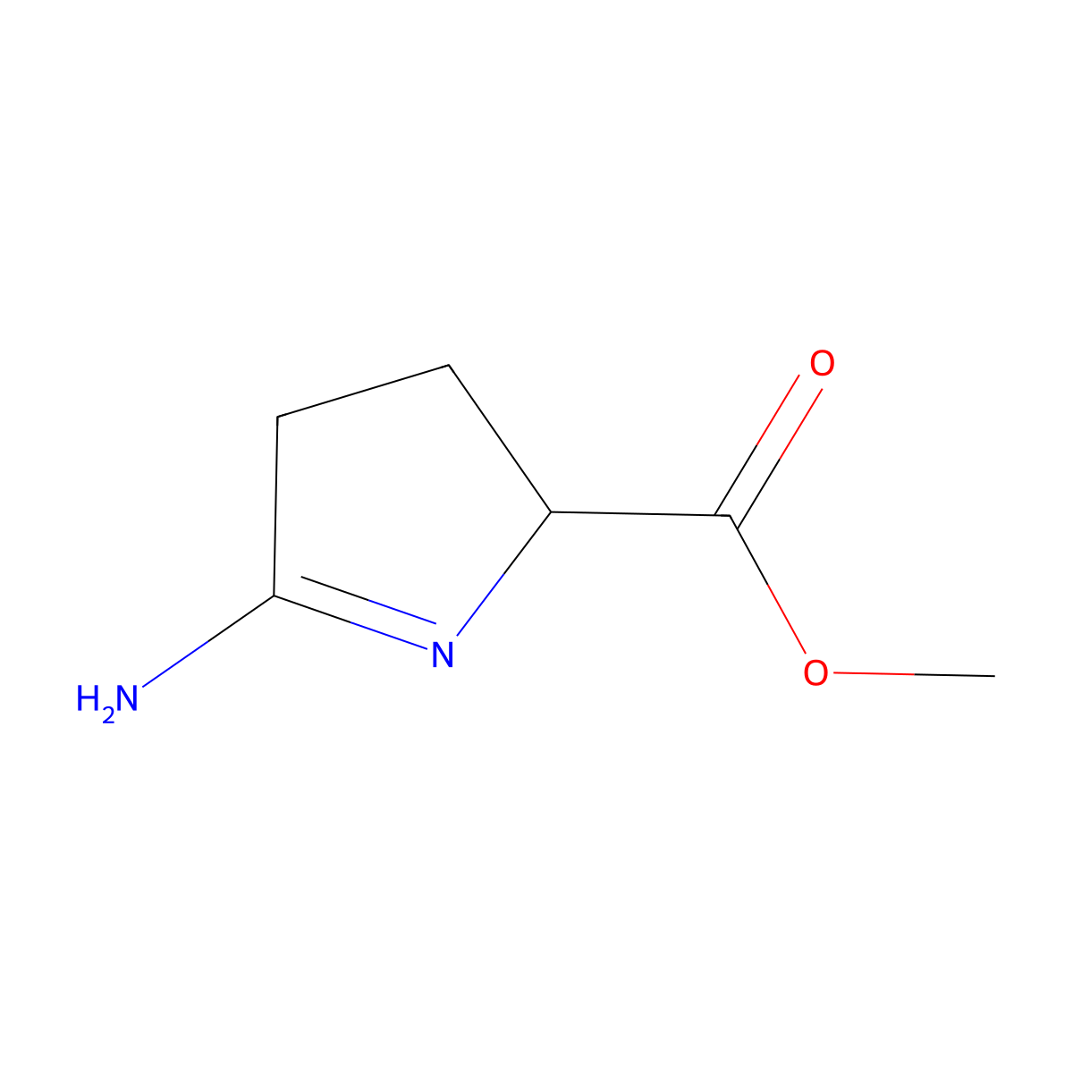 Methyl (2R)-5-amino-3,4-dihydro-2H-pyrrole-2-carboxylate molecular structure, CAS 749169-51-5