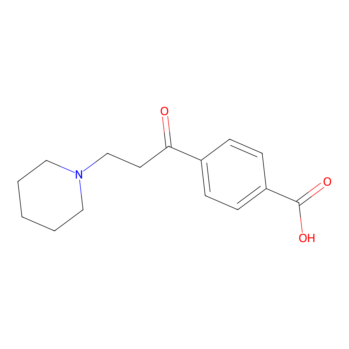4-(3-(Piperidin-1-yl)propanoyl)benzoic acid molecular structure, CAS 749173-22-6