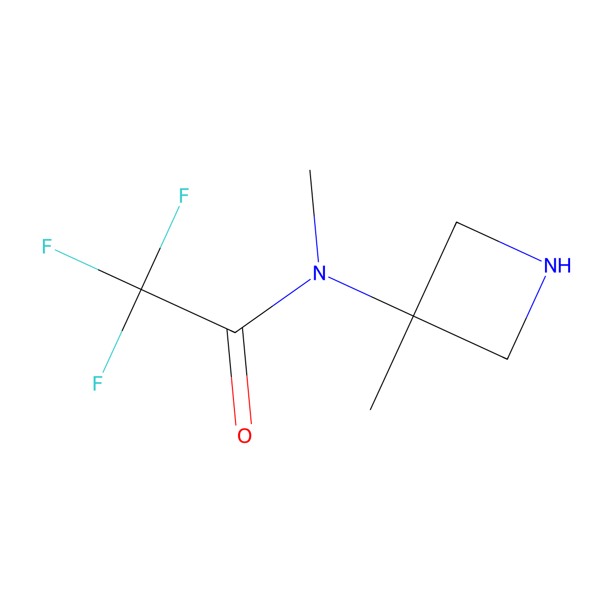2,2,2-trifluoro-N-methyl-N-(3-methylazetidin-3-yl)acetamide molecular structure, CAS 749175-80-2