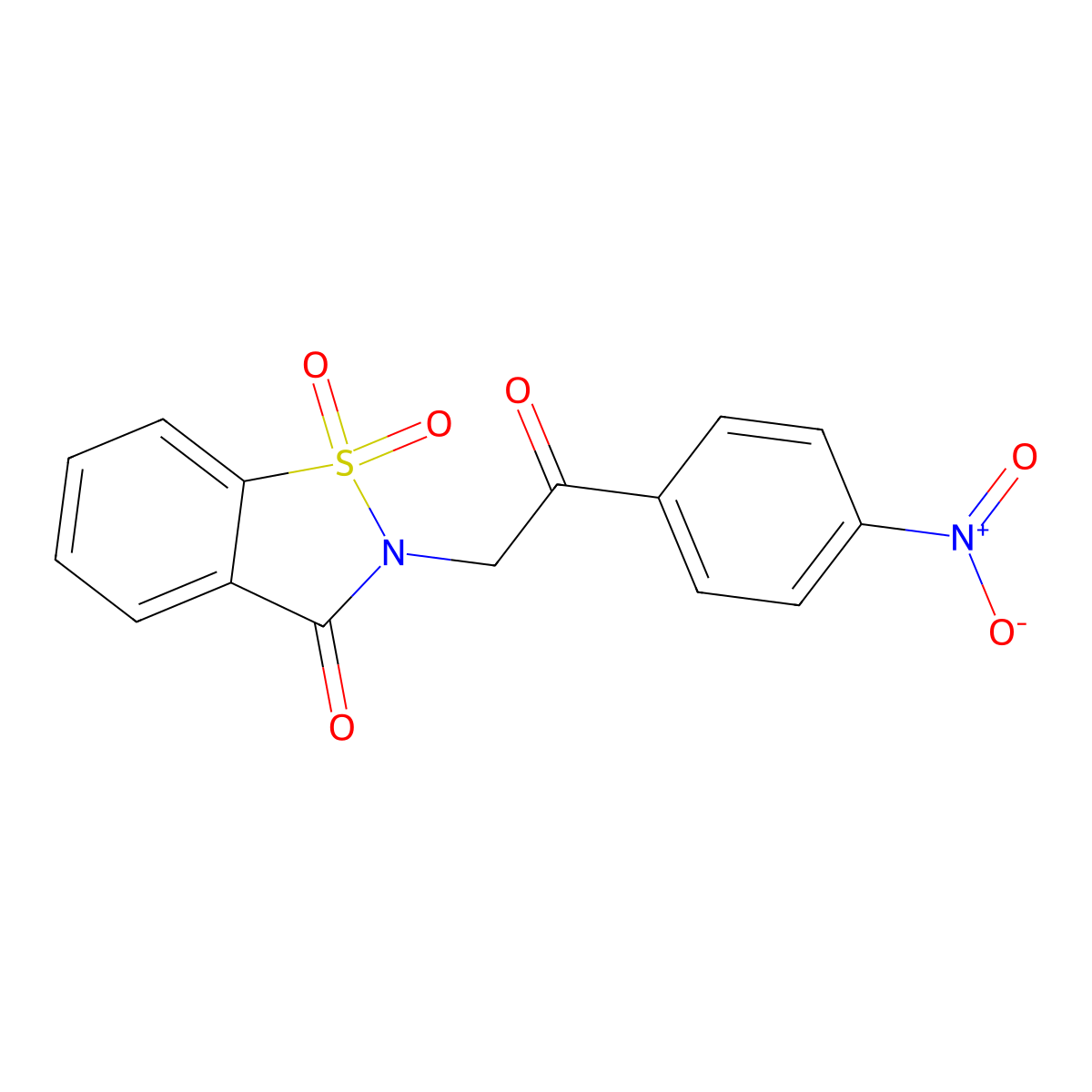 2-[2-(4-Nitrophenyl)-2-oxoethyl]-1,1-dioxo-1,2-benzothiazol-3-one molecular structure, CAS 74918-60-8