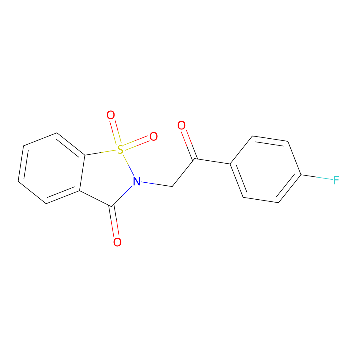 2-[2-(4-Fluorophenyl)-2-oxoethyl]-1,1-dioxo-1,2-benzothiazol-3-one molecular structure, CAS 74918-65-3