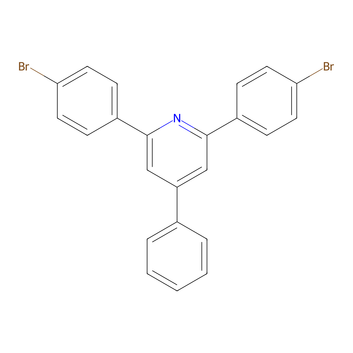 2,6-Bis(4-bromophenyl)-4-phenylpyridine molecular structure, CAS 74918-94-8
