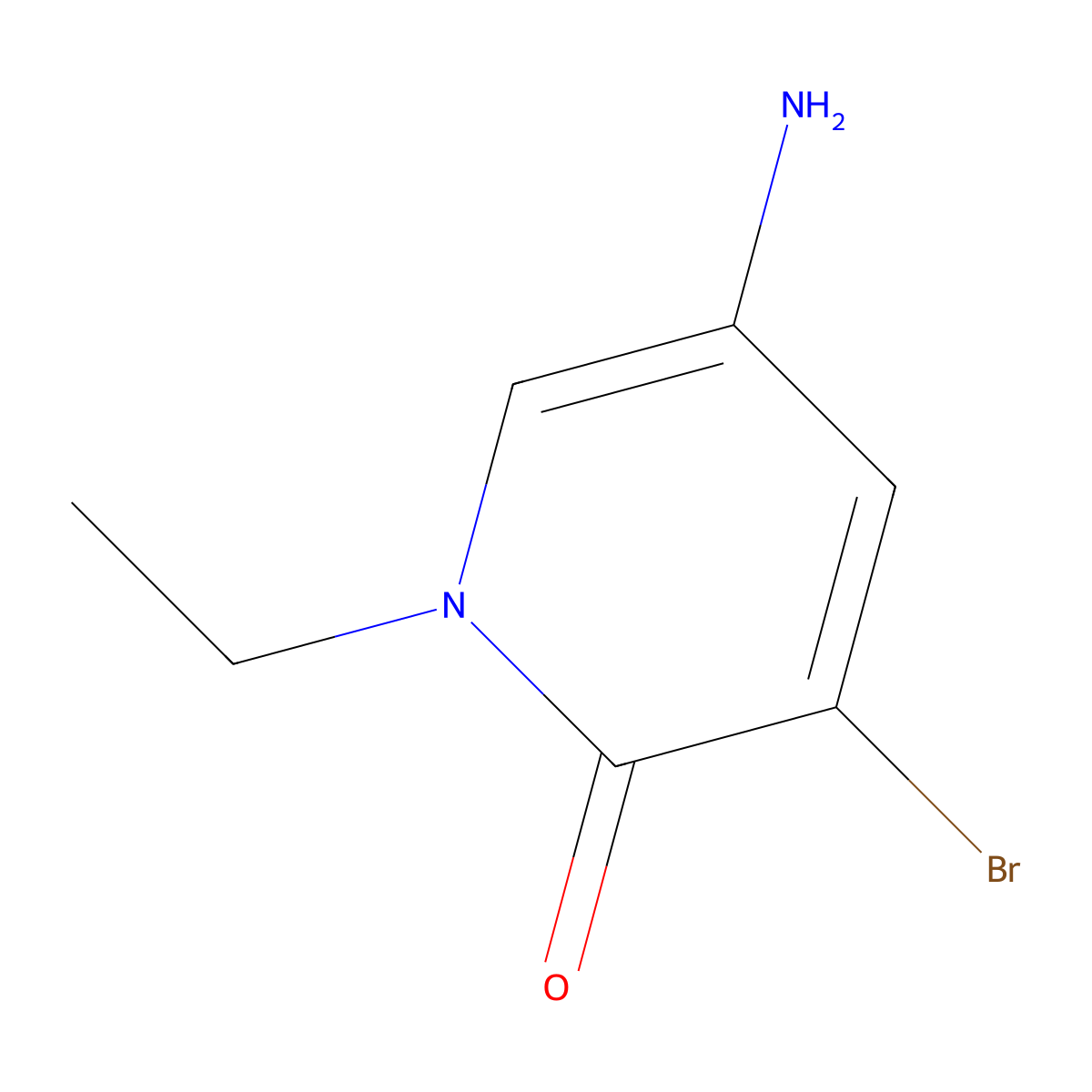 5-Amino-3-bromo-1-ethyl-1,2-dihydropyridin-2-one molecular structure, CAS 74919-26-9