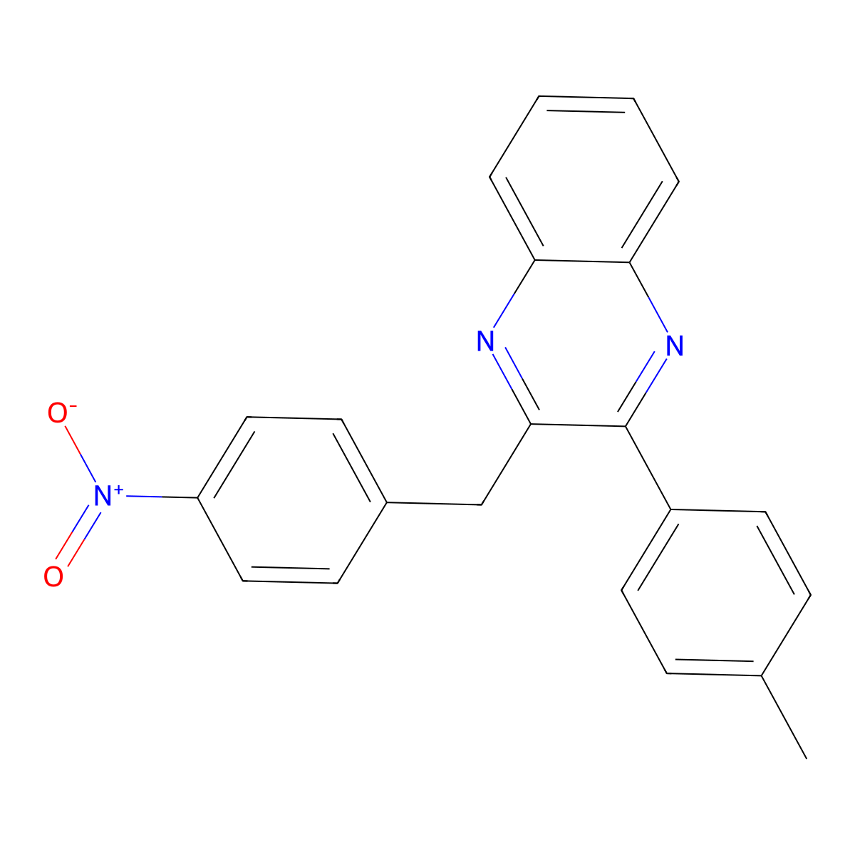 2-(4-Methylphenyl)-3-[(4-nitrophenyl)methyl]quinoxaline molecular structure, CAS 74919-97-4