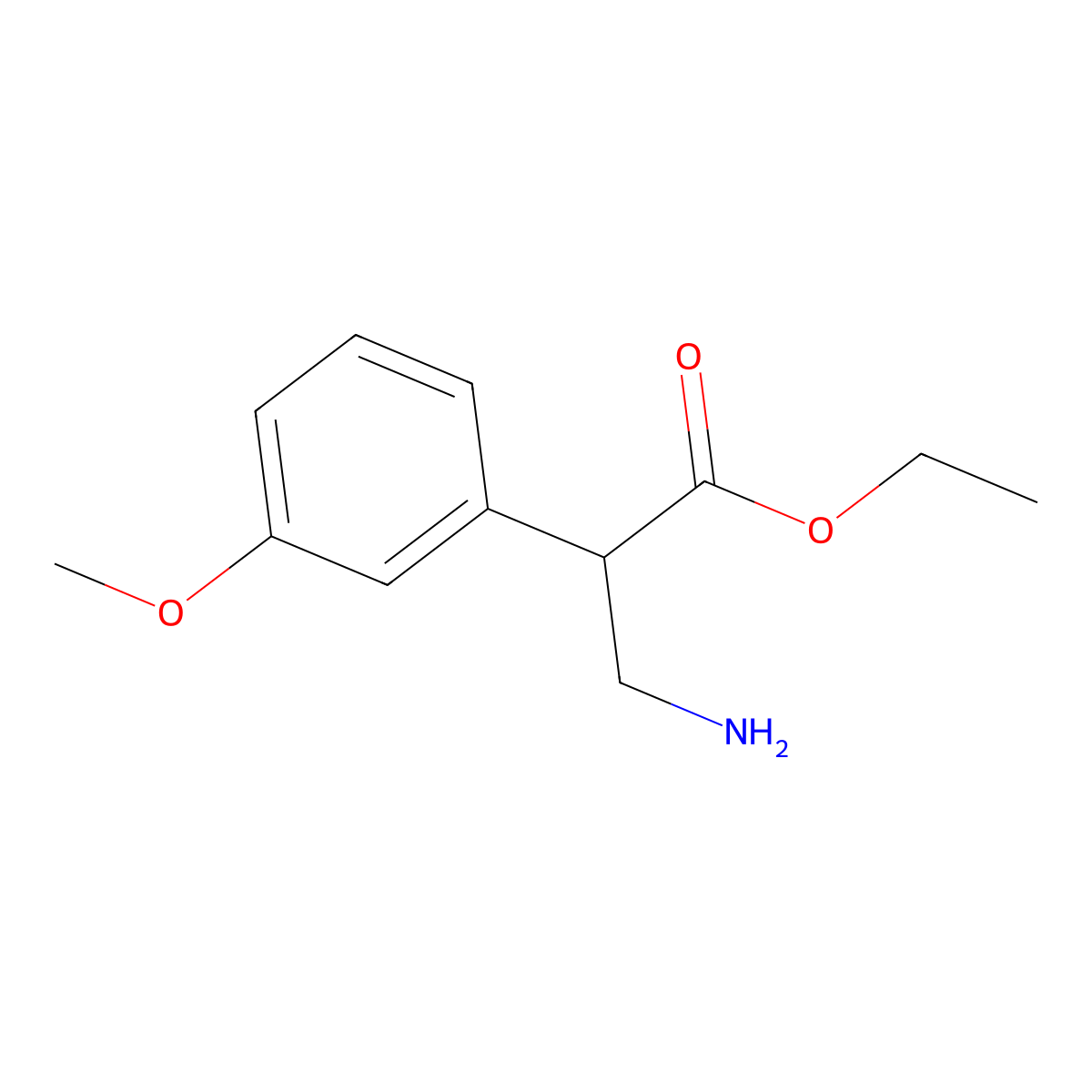 Ethyl 3-amino-2-(3-methoxyphenyl)propanoate molecular structure, CAS 749195-93-5