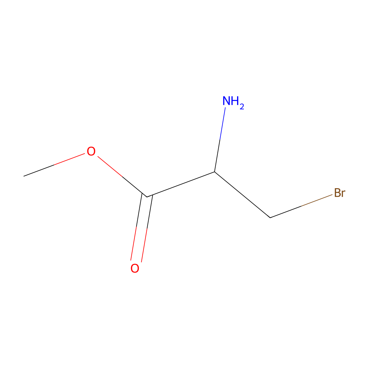 methyl (2R)-2-amino-3-bromopropanoate molecular structure, CAS 749196-47-2