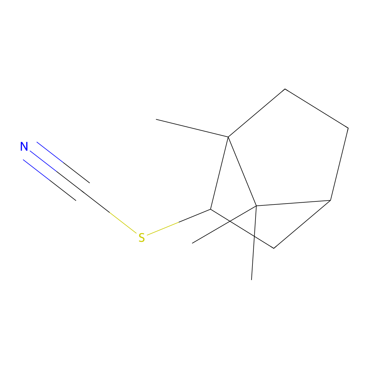 Thiocyanic acid, 4,7,7-trimethylbicyclo(2.2.1)hept-2-yl ester, exo- molecular structure, CAS 7492-22-0