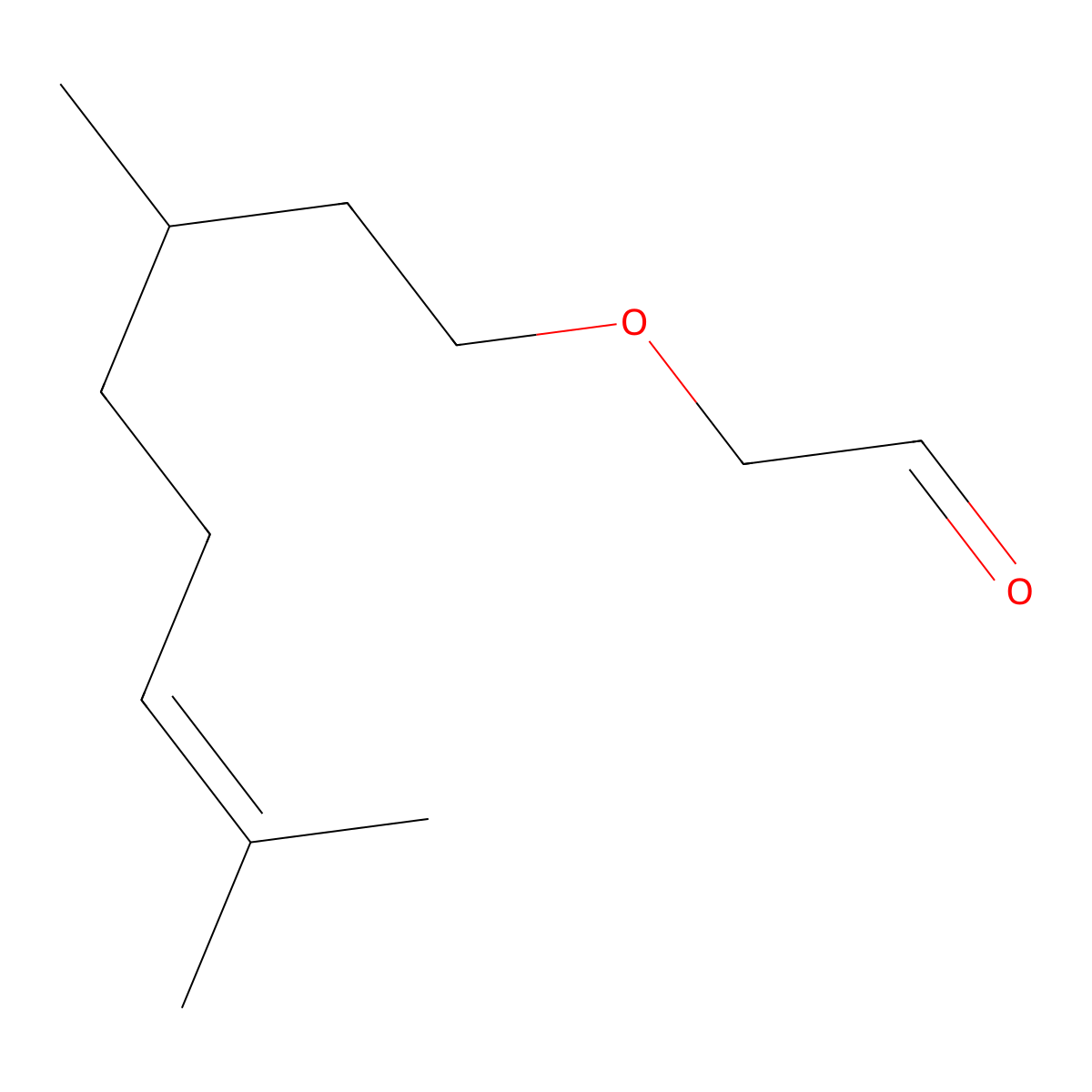Citronelloxyacetaldehyde molecular structure, CAS 7492-67-3