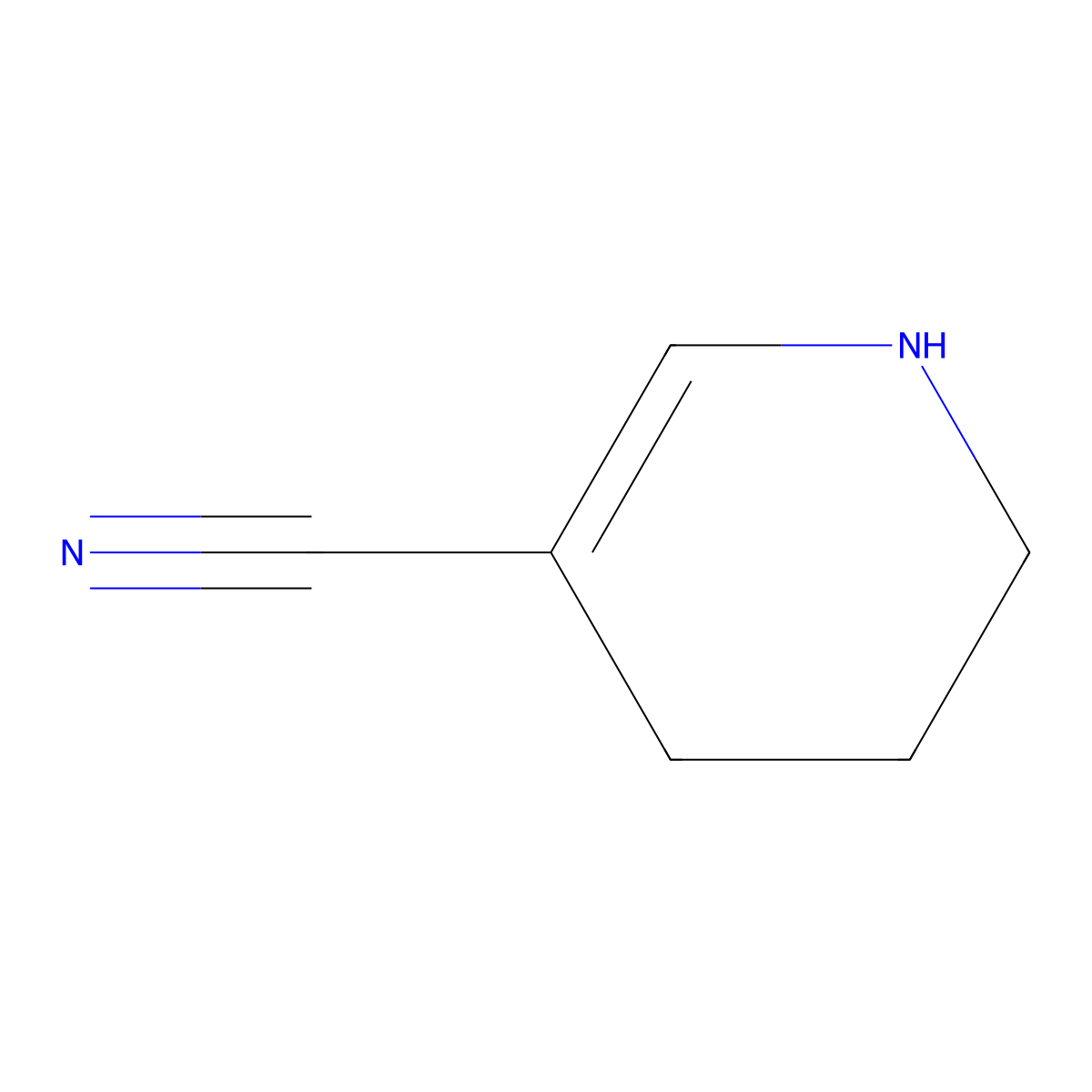 1,4,5,6-Tetrahydro-3-pyridinecarbonitrile molecular structure, CAS 7492-87-7