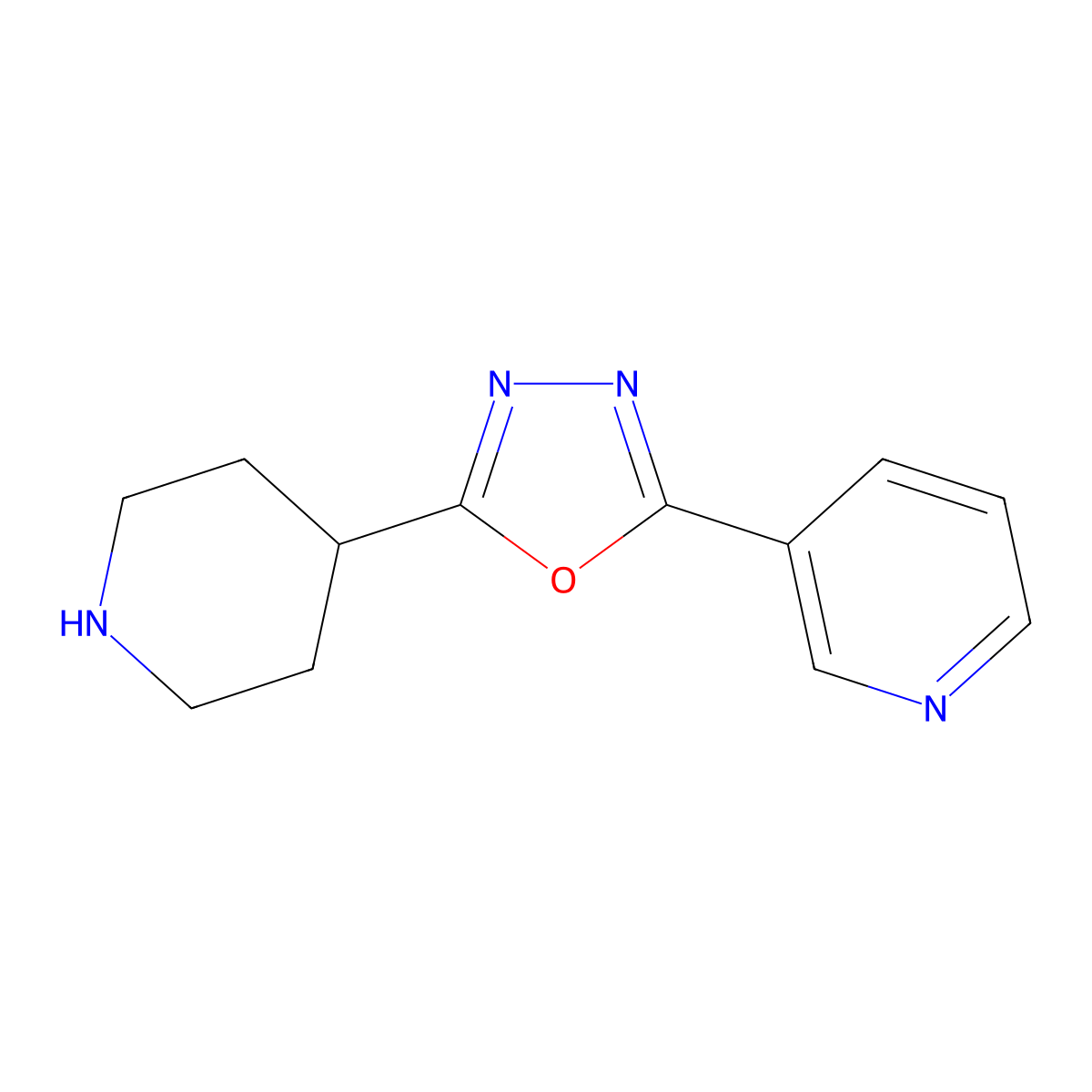 3-(5-Piperidin-4-yl-[1,3,4]oxadiazol-2-yl)pyridine molecular structure, CAS 749200-87-1