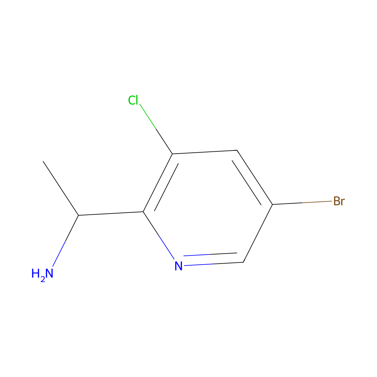 1-(5-Bromo-3-chloropyridin-2-yl)ethanamine molecular structure, CAS 749201-00-1