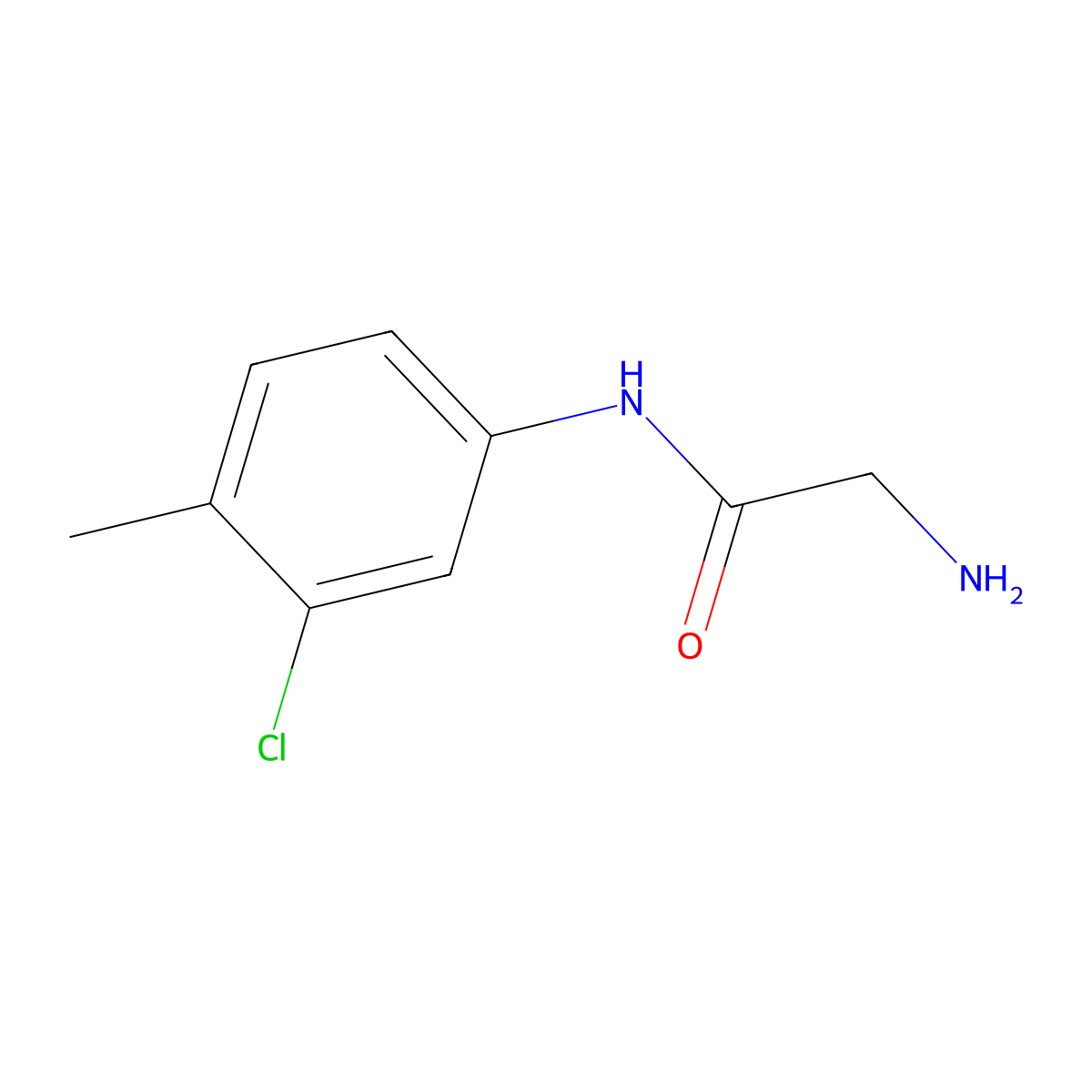 N-(3-chloro-4-methylphenyl)glycinamide molecular structure, CAS 749204-40-8