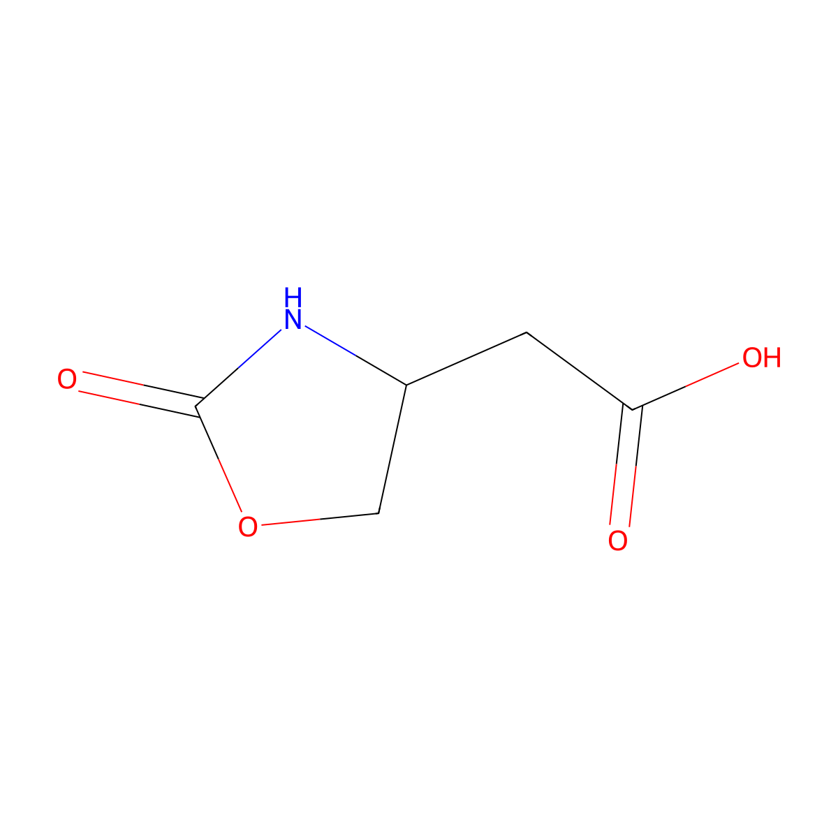 2-((4S)-2-oxo-1,3-oxazolidin-4-yl)acetic acid molecular structure, CAS 749205-02-5