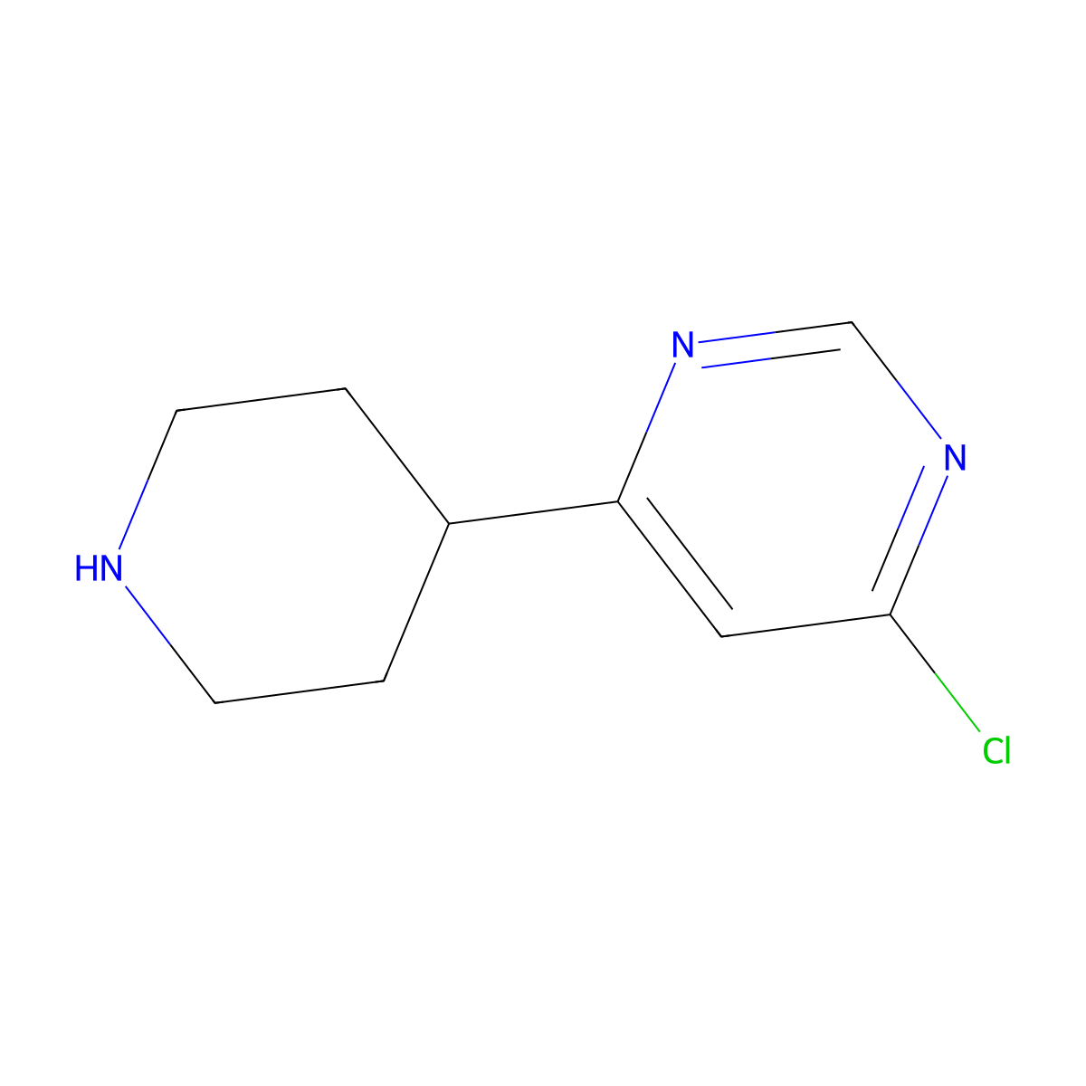 4-Chloro-6-(piperidin-4-YL)pyrimidine molecular structure, CAS 749207-93-0