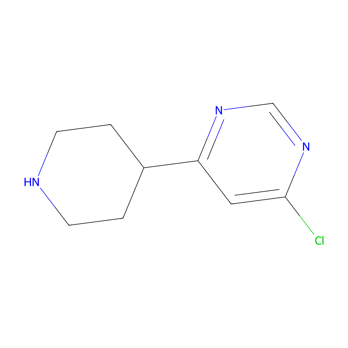 4-Chloro-6-(piperidin-4-YL)pyrimidine molecular structure, CAS 749207-93-0