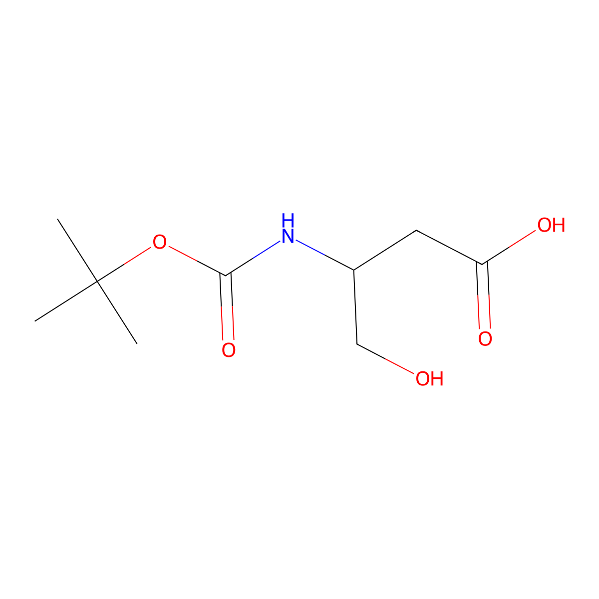 (R)-3-((tert-Butoxycarbonyl)amino)-4-hydroxybutanoic acid molecular structure, CAS 749208-35-3
