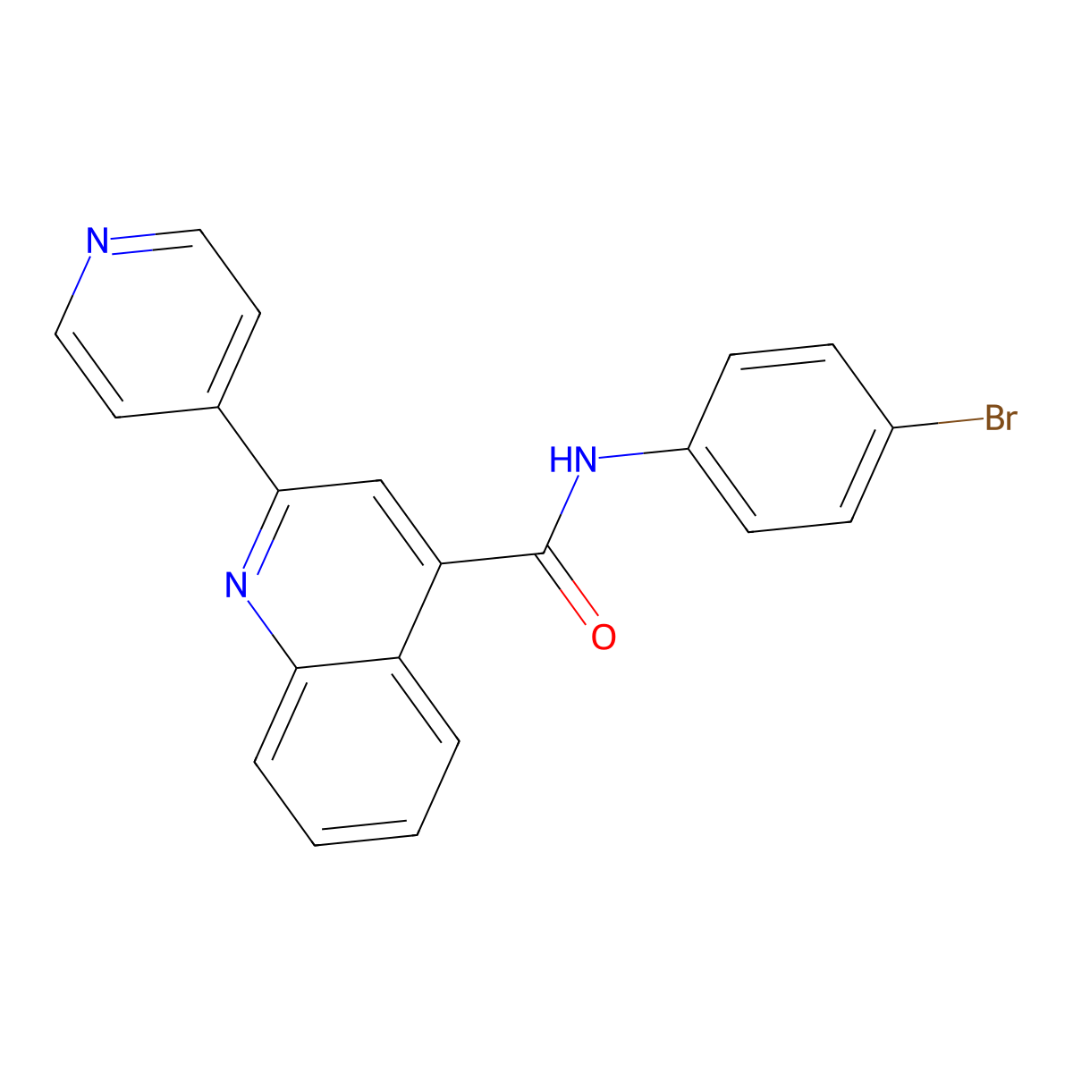 N-(4-bromophenyl)-2-(pyridin-4-yl)quinoline-4-carboxamide molecular structure, CAS 749211-96-9