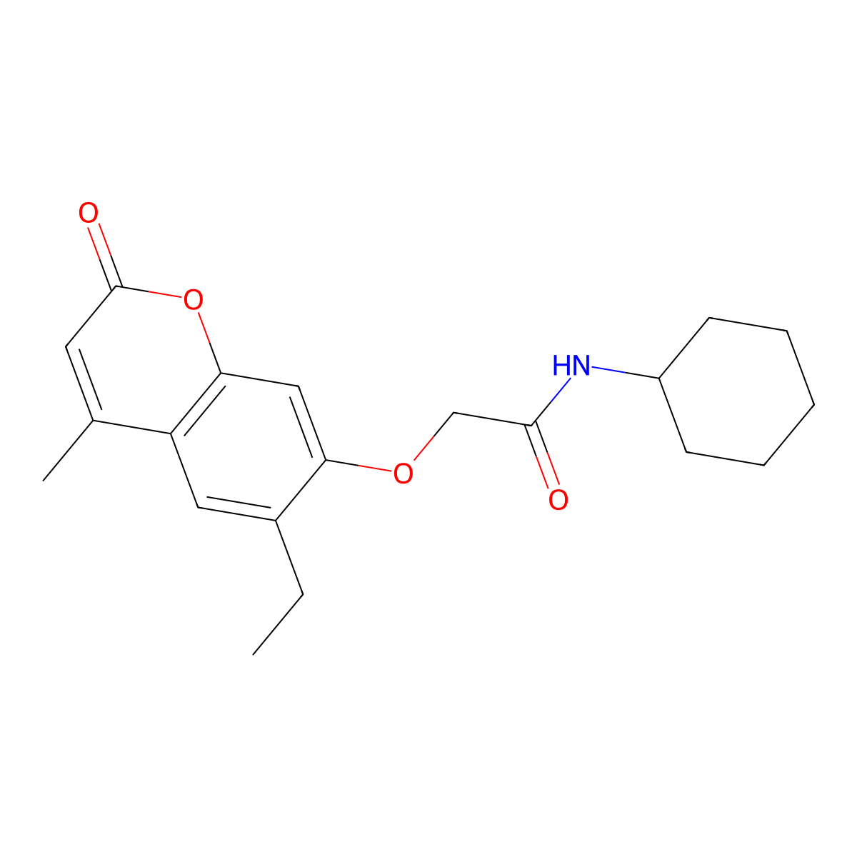 N-cyclohexyl-2-[(6-ethyl-4-methyl-2-oxo-2H-chromen-7-yl)oxy]acetamide molecular structure, CAS 749214-31-1